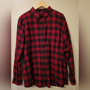 NWOT L.L. Bean Classic Buffalo Check Flannel Shirt XL TALL Scotch Plaid